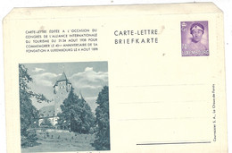 1938 - CARTE LETTRE E P 70 C. - Colmar-Berg : Château Grand-Ducal - Au Dos, Vallée Des 7 Châteaux : Hollenfels - Covers & Documents