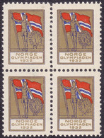 NORWAY - 1932 «Norwegian MNH Bl. Of 4 For The Los Angeles Summer Olympics» - Summer 1932: Los Angeles