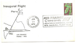 FRANCE VOL INAUGURAL Du CONCORDE PARIS RIO 21 1 1976 - 1940-1949