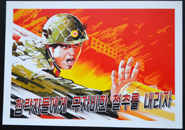 Nord Korea Postkarte Anti Amerikanische Communist Propaganda North Korea DPRK (152) - Korea (Noord)