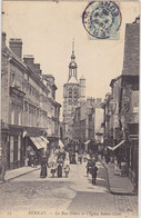 BERNAY  Rue Thiers Et église Ste Croix - Bernay