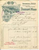 Facture BERNABO Frères Savonnerie à Vapeur Spécialité De Savons 91 Avenue Du Prado Marseille 1898 - Droguerie & Parfumerie