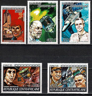 Central African Republic Space Astronautics. Gagarin, Merbold, Copernicus, Baudry And Dr Keller - República Centroafricana