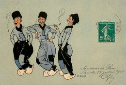 Léo CHENEY Cheney * 2 CPA Illustrateur * Hommes Fumant La Pipe * Tabac - Otros & Sin Clasificación