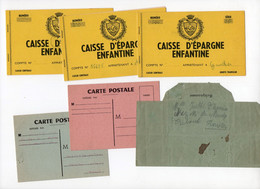 !!! POSTE ENFANTINE, LOT DE 6 DOCUMENTS - Cartas & Documentos