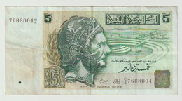 Used Banknote Tunesië-tunesia 5 Dinars 1993 - Tunisie