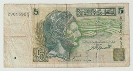 Used Banknote Tunesië-tunesia 5 Dinars 2008 - Tunisie