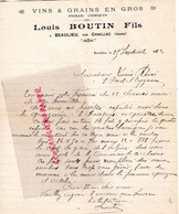 36- CHAILLAC A BEAULIEU- RARE LETTRE LOUIS BOUTIN-MARCHAND VINS ET ENGRAIS-1922 - Lebensmittel