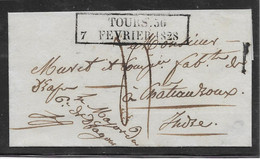 France MP 36/Tours - Cachet D'essai Du 7 Février 1828 - Pothion Indice 23 - Rare - SUP - 1801-1848: Precursors XIX