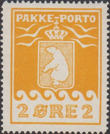 1916. PAKKE PORTO. 2 øre Yellow. Thiele. Pefectly Centering And Never Hinged. Very Unusual In ... (Michel 5A) - JF516721 - Spoorwegzegels