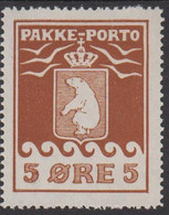 1916. PAKKE PORTO. 5 øre Brown. Thiele. Perf 11 ½.  (Michel 6A) - JF516722 - Spoorwegzegels