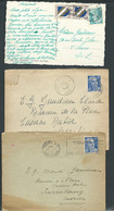 6 Docs , Lettres Ou Cpa Affranchies Par Type Gandon , à Examiner - Ac129 - 1945-54 Marianne Of Gandon