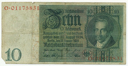 GERMANY, DEUTSCHLAND - 10 Reichsmark 22.1.1929. P180, DB173a (D338) - 10 Mark