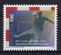 MiNr. 2710 Schweiz2021, 6. Mai. 75 Jahre Internationale Handballföderation (IHF) - Postfrisch/**/MNH - Ongebruikt