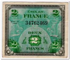 FRANCE,MILITARY CURRENCY,2 FRANCS,1944,P.114,VF-XF - Other & Unclassified