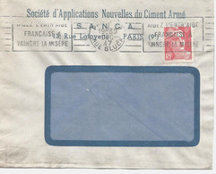 France Enveloppe Publicitaire Société  Ciment Armé (75 Paris) - Other & Unclassified