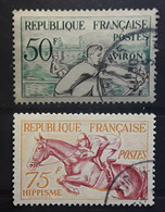 France JO OLYMPICS Jeux Olympiques HELSINKI 1952 ,Yvert 964 / 965 , Aviron Hippisme Obl  TB Cote 16 Euros - Zomer 1952: Helsinki