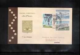 Belgium 1960 Parachuting Interesting Letter FDC - Paracaidismo