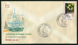 Türkiye 1982 Istanbul International Festival | Tulip, Special Cover - Lettres & Documents