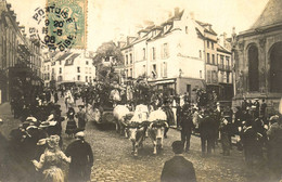 Pontoise * Carte Photo 1906 * Fête Cavalcade Mi Carême Carnaval ? * Attelage Boeufs - Pontoise