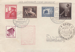 Zeppelin - 1939- Allemagne - Lettre Du 13/08/1939 - Vers L'Allemagne - Stuttgart - Zeppeline