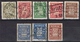 NOR 23 - NORVEGE 8 Timbres Taxe Obl. - Usados