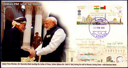 Oman 2018 Indian Prime Minister Narendra Modi Visit To Qaboos Bin Said ,Oman Special Cover - Taj Mahal (**) Rare - Oman