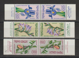 Maroc 1965 Fleurs 480A-482A 3 Paires Tete-beche ** MNH - Morocco (1956-...)
