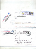Lettre Recommandée Vignette AA  ( 2 Types )  Cachet La Poste Tout Court - 2000 « Avions En Papier »