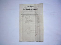 Facture Illustrée 19ème Hôtel De La Cloche Goisset à Dijon Format A5 - 1800 – 1899