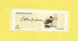 Vignette Vignettes LISA 2  Du Musée De LA POSTE PARIS  "Lettres De Femmes"  Vignette Vierge Neuve - 2010-... Geïllustreerde Frankeervignetten