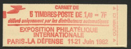 N° 2102 - C2a Cote 11 € 1,40 Fr Rouge SABINE DE GANDON Carnet Fermé De 5 TP Gomme Mate PHILEXFRANCE. TB - Non Classificati