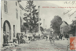 VOSGES, Chatel, Le Haut De La Rue Du Pont, Belle Animation, RARE... - Chatel Sur Moselle