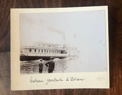 évian Les Bains * Bateau Partant * Photo Albuminées 1903 - Evian-les-Bains