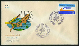 Türkiye 1982 2nd World Food Day | Ear Of Wheat, Agriculture, Special Cover - Briefe U. Dokumente