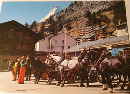 ZERMATT 3 CARTES BAHNHOF PLATZ PLACE DE LA GARE FURI BLATTEN WALLIS MATTERHORN - Blatten