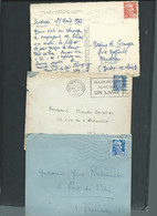 Lot 9 Lettres Periode GANDON Dont Une Carte Postale  -  Ac145 - 1945-54 Maríanne De Gandon