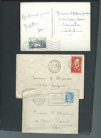 Lot 9 Lettres Periode GANDON Dont Une Carte Postale  -   Raa86 - 1945-54 Marianne De Gandon