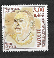 Timbres Oblitérés De Mayotte, N°89 YT, Hommage à Zéna M'Déré - Gebruikt