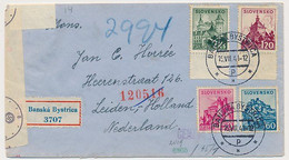 Registered Censored Cover Banska Slovakia -   Leiden  The Netherlands 1941 - Covers & Documents