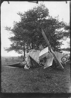 Cliché Albuminé Non Situé D'un Accident D'Avion Pendant La Guerre 1914-18 - Aviation, Aviateur - Voir Description - Accidents