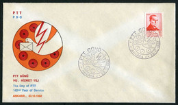 Türkiye 1982 The Day Of PTT (Postal, Telegraph, Telephone) 142nd Year Of Service | Mail Pigeon, Letter, Special Cover - Lettres & Documents