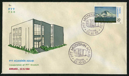 Türkiye 1982 Inauguration Of PTT (Postal, Telegraph, Telephone) Museum | Building, Architecture, Special Cover - Cartas & Documentos