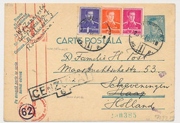 Censored Card Romania - Scheveningen The Netherlands 1941 - Lettres 2ème Guerre Mondiale