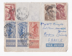 Lettre 1950 Cameroun Yaoundé Pour Mérignac Gironde, 6 Timbres - Covers & Documents