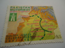 PAKISTAN  USED   STAMPS  MAP - Pakistan