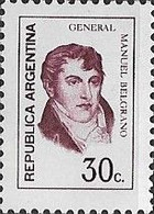 ARGENTINA - DEFINITIVE: GENERAL MANUEL BELGRANO (PHOTOGRAVURE, BROWN VIOLET, 30 C, NO WATERMARK) 1974 - MNH - Unused Stamps