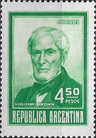 ARGENTINA - DEFINITIVE: ADMIRAL GUILLERMO BROWN (PHOTOGRAVURE, GREEN, 4.50 P, NO WATERMARK) 1974 - MNH - Unused Stamps