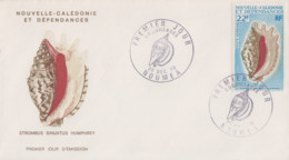 Enveloppe  FDC  1er  Jour   NOUVELLE  CALEDONIE   Coquillages   Poste  Aérienne   1970 - Muscheln
