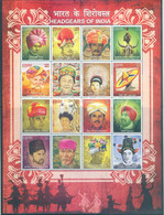 165.INDIA 2017 STAMP SHEETLET HEADGEARS OF INDIA . MNH - Blocs-feuillets